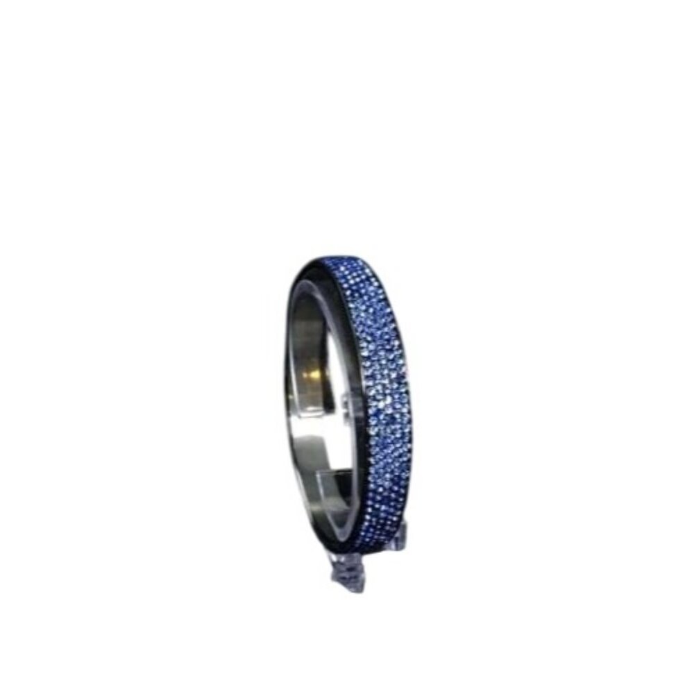 Chisel Stainless Steel Bracelet With 5 Rows of Blue Rhinestones (1432 1433)